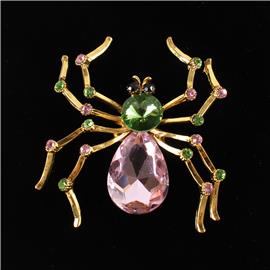 Crystal Spider Brooch