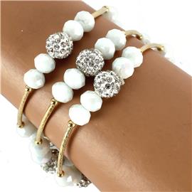 Crystal Beads Multilayereds Stretch Bracelet