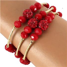 Crystal Beads Multilayereds Stretch Bracelet