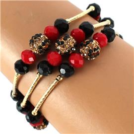 Crystal Beads Multilayereds Stretch Bracelet