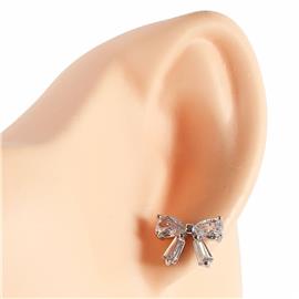 CZ Bow Stud Earring