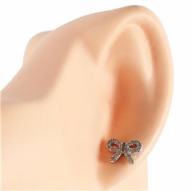 CZ Bow Stud Earring