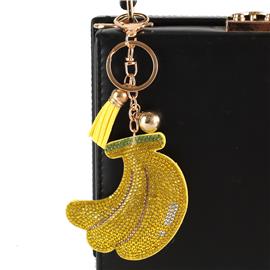 Rhinestones Banana Key Chain