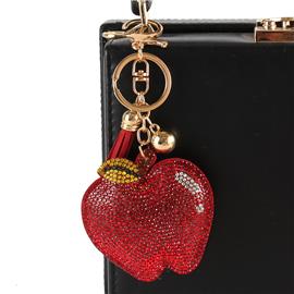 Rhinestones Apple Key Chain