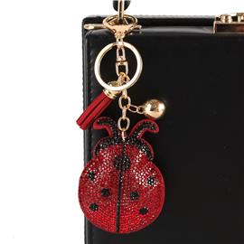 Rhinestones Ladybug Key Chain