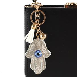 Rhinestones Hamsa Key Chain