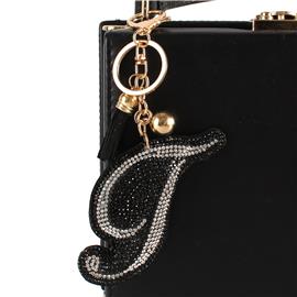 "Rhinestones Monogram "T" Key Chain "