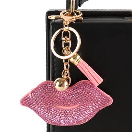 Rhinestones Kiss Key Chain