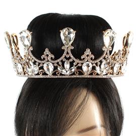 Crystal Round Teardrop Crown