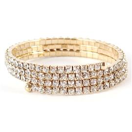 Rhinestones Basic Three Lines Bangle