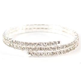 Rhinestones Basic Two Lines Bangle