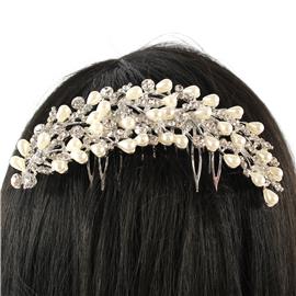 Pearl Rhinestone Hair Comb