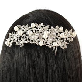 Pearl Rhinestone Hair Comb