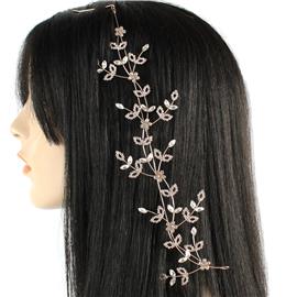 Rhinestones Leaf Hair Pin