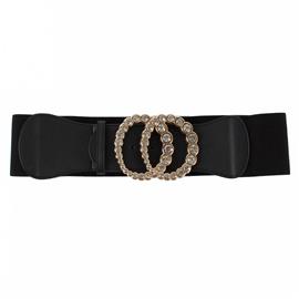 Crystal Gold Buckle Stretch Belt