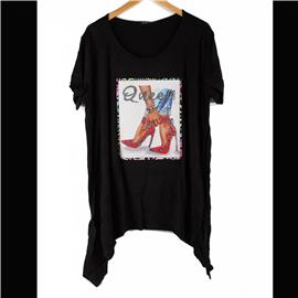 Plus QUEEN Print T Shirt