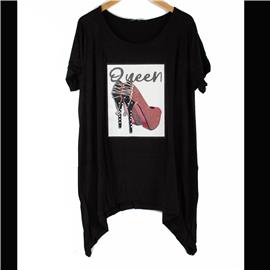 Plus QUEEN Print T Shirt