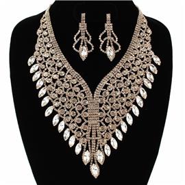 Rhinestones Crystal Necklace Set