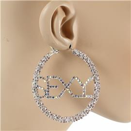 SEXY Rhinestones Hoop Earring