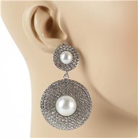 Pearl Rhinestones Dangle Earring