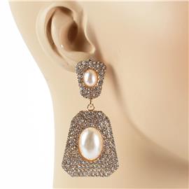 Pearl Rhinestones Dangle Earring