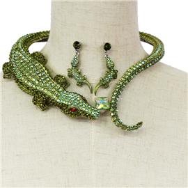 Alligator Choker Necklace Set