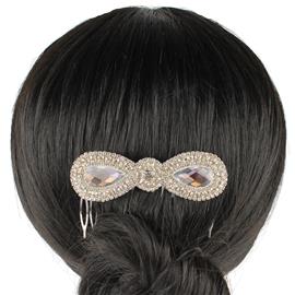 Rhinestone Ribbon Hair Comb