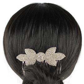 Rhinestone Leaf Hair Comb