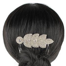 Rhinestone Leaf Hair Comb