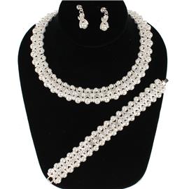 Pearl Round Choker 3 Pcs Set