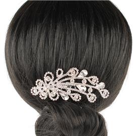 Rhinestone Leaf Hair Comb