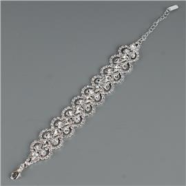 Rhinestone Tear-Swirl Bracelet