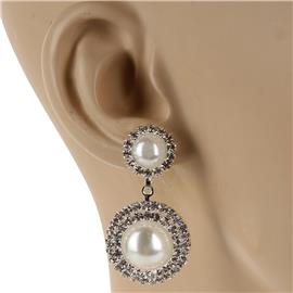 Pearl Drop Rhinestone Earring