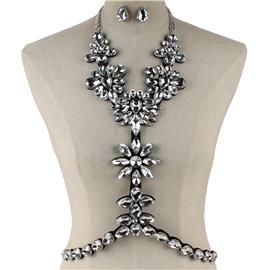 Crystal Flower Body Chain Set