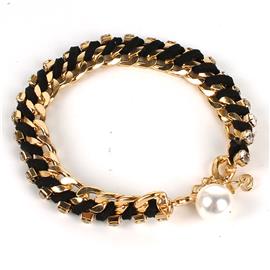 Chain Pearl Stone Bracelet