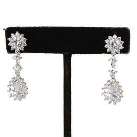 CZ Flower Dangling Earring