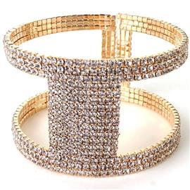 Rhinestones Casting Bangle Bracelet