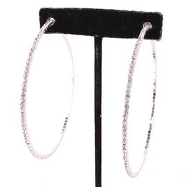 """3.0" Rhinestones Hoop Earring"