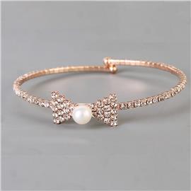 Rhinestones Bow Bracelet