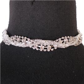 Rhinestone Braided Choker