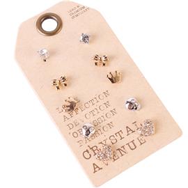 5 Pair Stud Earring Set