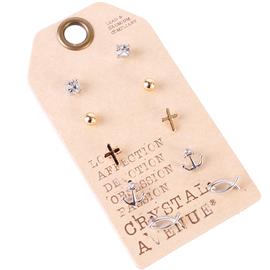 5 Pair Stud Earring Set