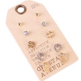 5 Pair Stud Earring Set