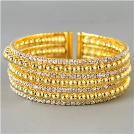 Rhinestones Ball Bangle Bracelet