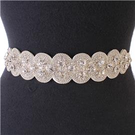 Rhinestones Casting Round Belt