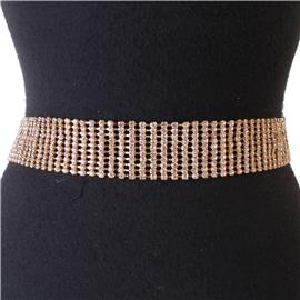 Rhinestones Ten Lines Belt