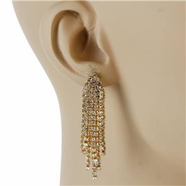 Rhinestones Fringed Earring