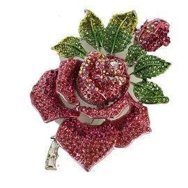 Crystal Roses Brooch