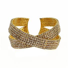 Rhinestone Crossed Cuff