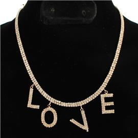 Rhinestones Love Necklace